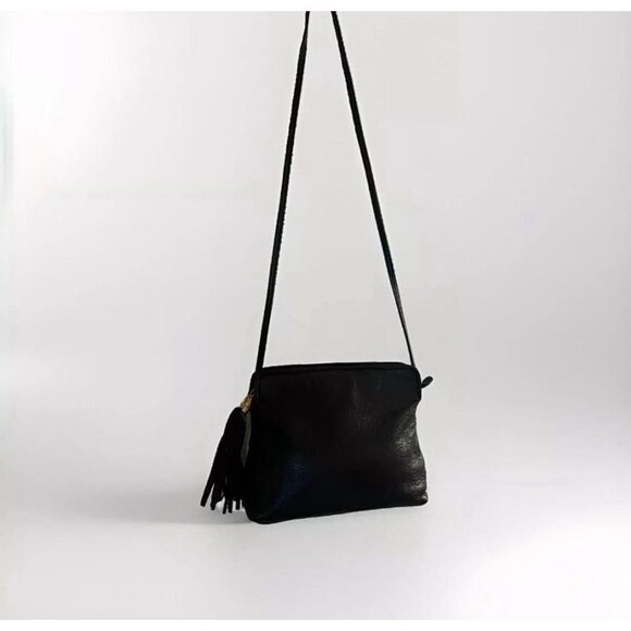 Leather Crossbody Bag Purse With Tassel - Picture 1 of 4